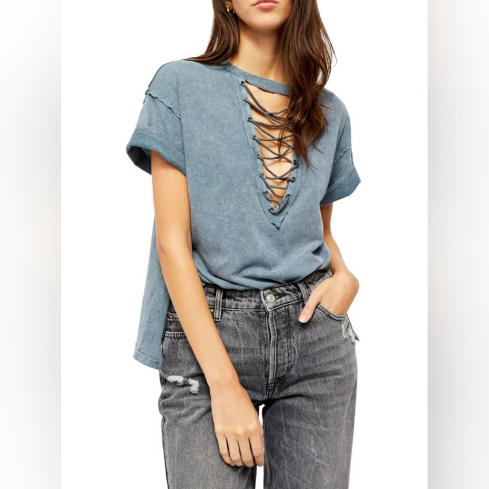 We The Free Azalea Lace-Up Top Size S